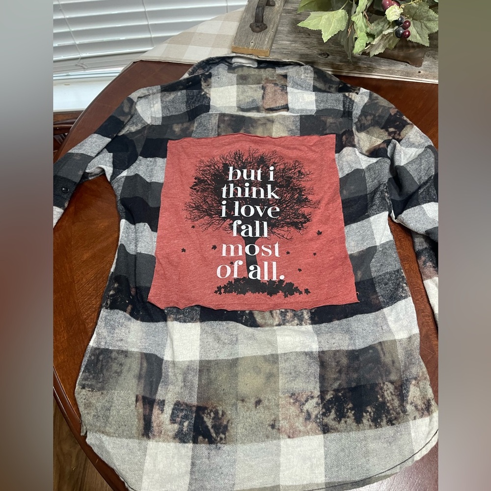 Ruby’s rubbish bleached plaid flannel shirt tunic